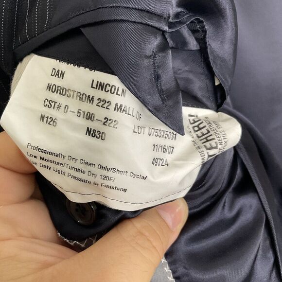 Hickey Freeman Loro Piana Tasmanian Super 130's Wool Blazer Jacket Coat 44R Gray - Picture 8 of 14